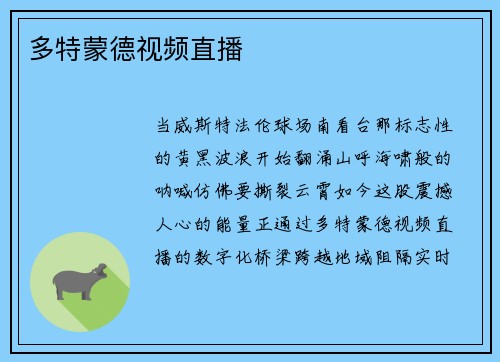 多特蒙德视频直播